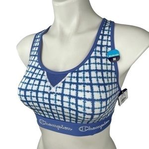 Champion Sports Bra Women Medium NWT | Blue White
